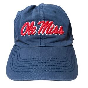 Ole Miss Rebels Blue Adjustable Strap Hat Dad Cap Top of the World NCAA